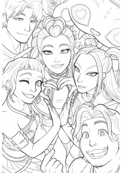 K-Pop Warriors Coloring Pages 024