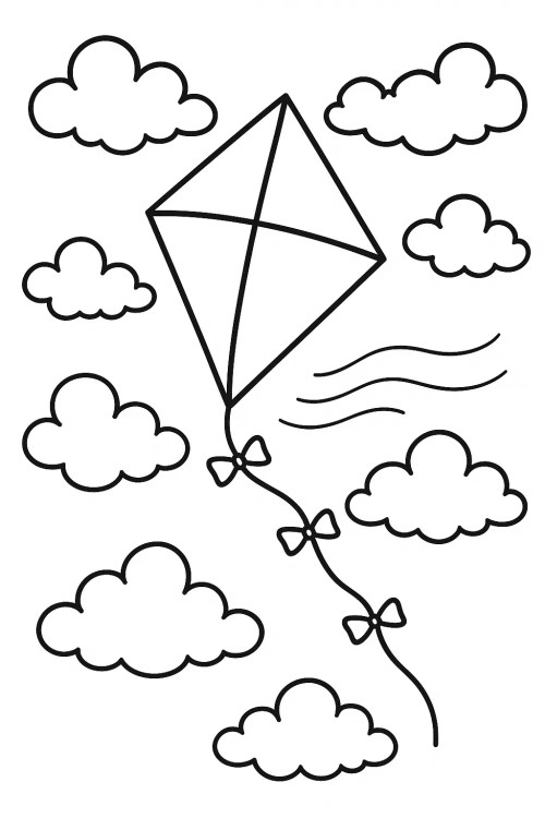 Kite Coloring Pages 014