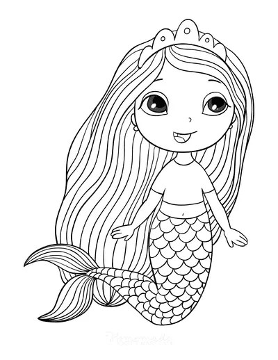 Mermaid Coloring Pages 004