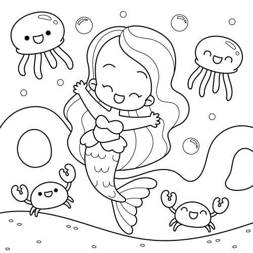 Mermaid Coloring Pages 009