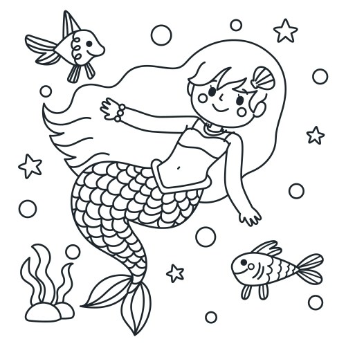 Mermaid Coloring Pages 010