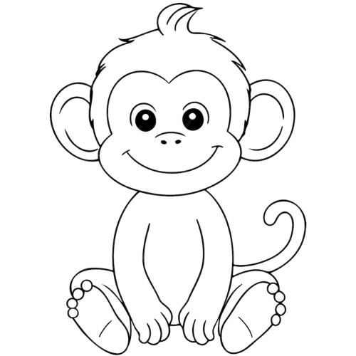 Monkeys Coloring Pages – 027
