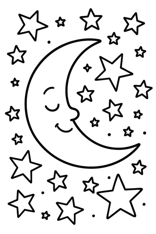 Moon Coloring Pages 010