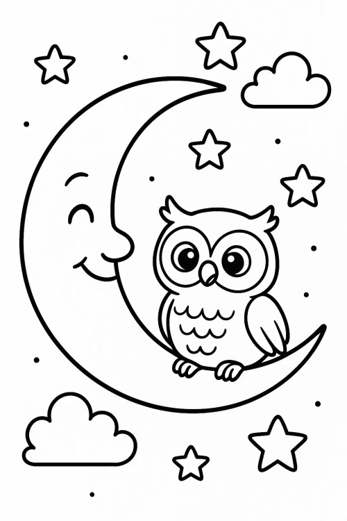 Moon Coloring Pages 016