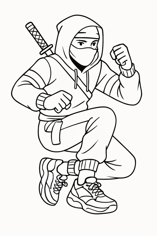 Ninja Coloring Pages 012