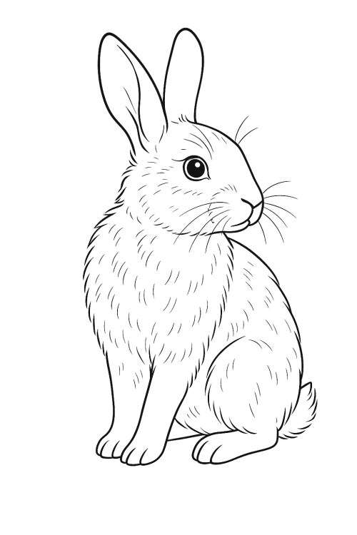 Rabbits Coloring Pages 040