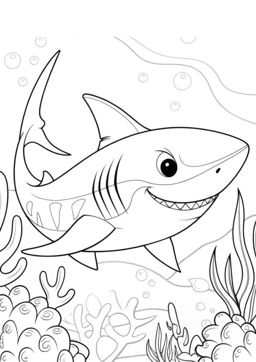 Sharks Coloring Pages 044