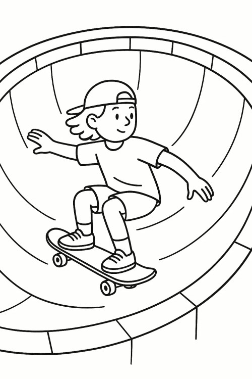 Skateboard Coloring Pages 007