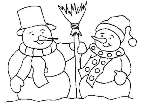 Snowmen Coloring Pages 004