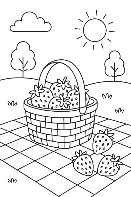 Strawberry Coloring Pages 019