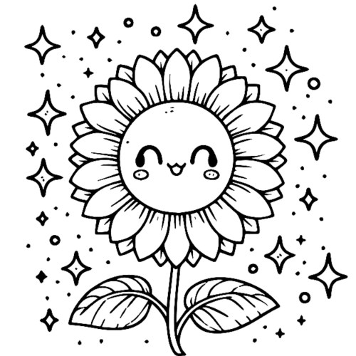 Sunflower Coloring Pages 016