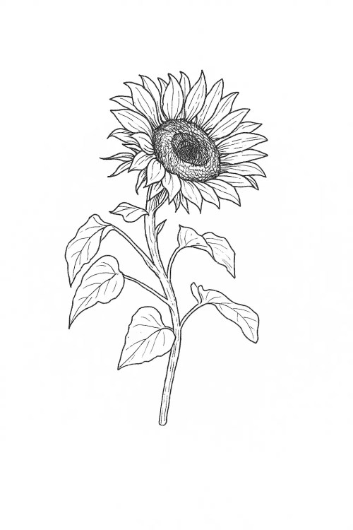 Sunflower Coloring Pages 019