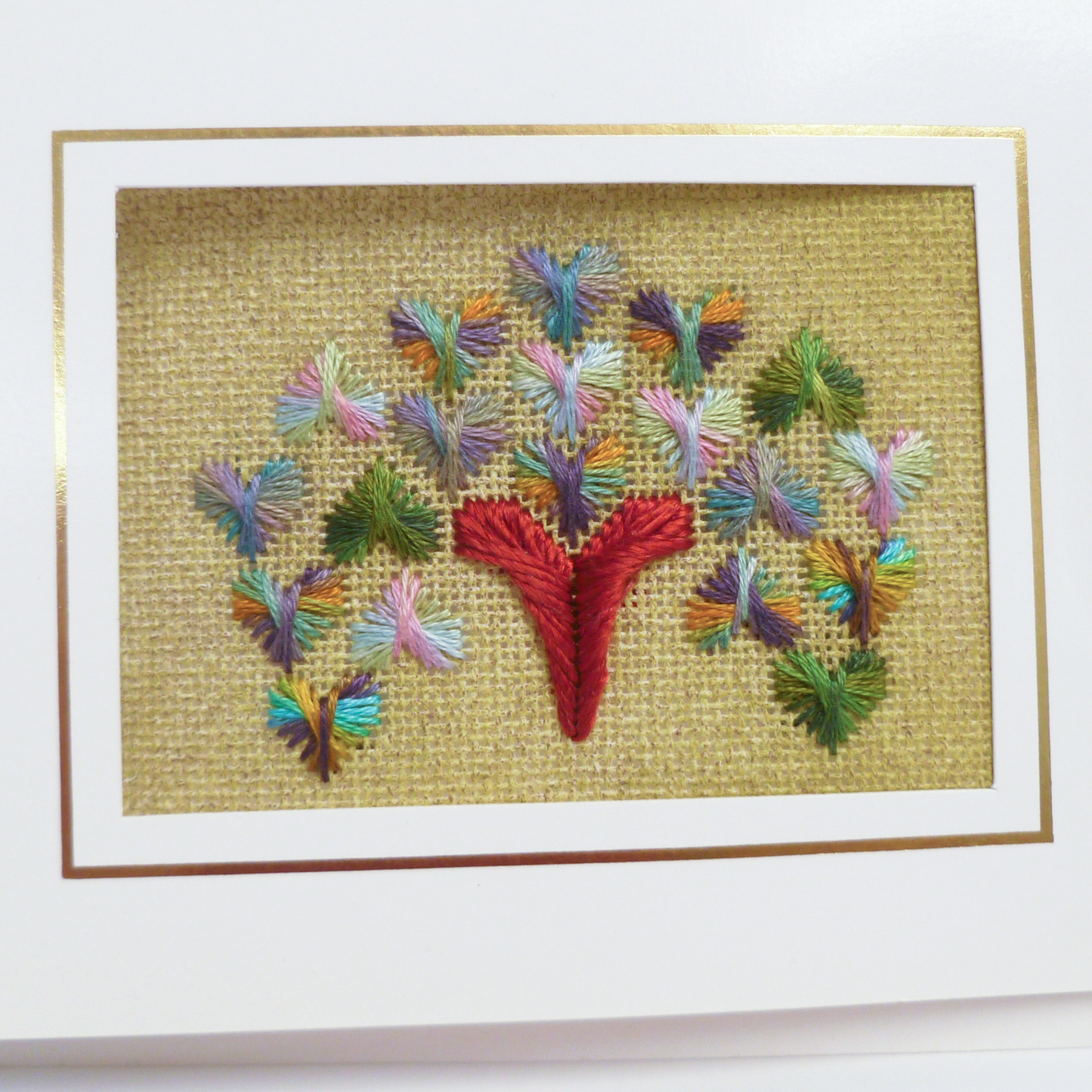 needlepoint; colour complements embroidery floss