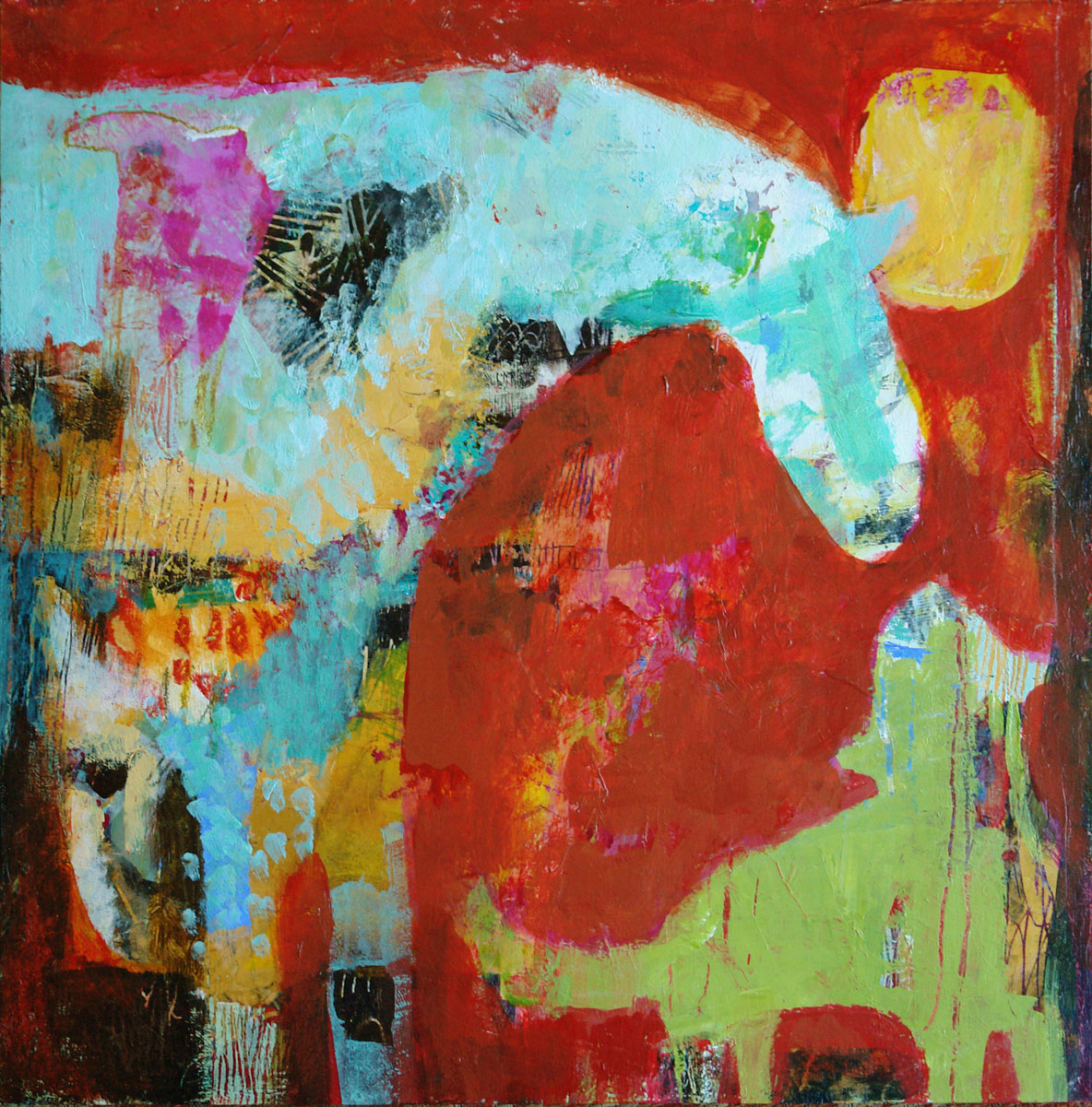 Jacqui Beck | Howdy Friend | Mixed Media | 18" x 18"