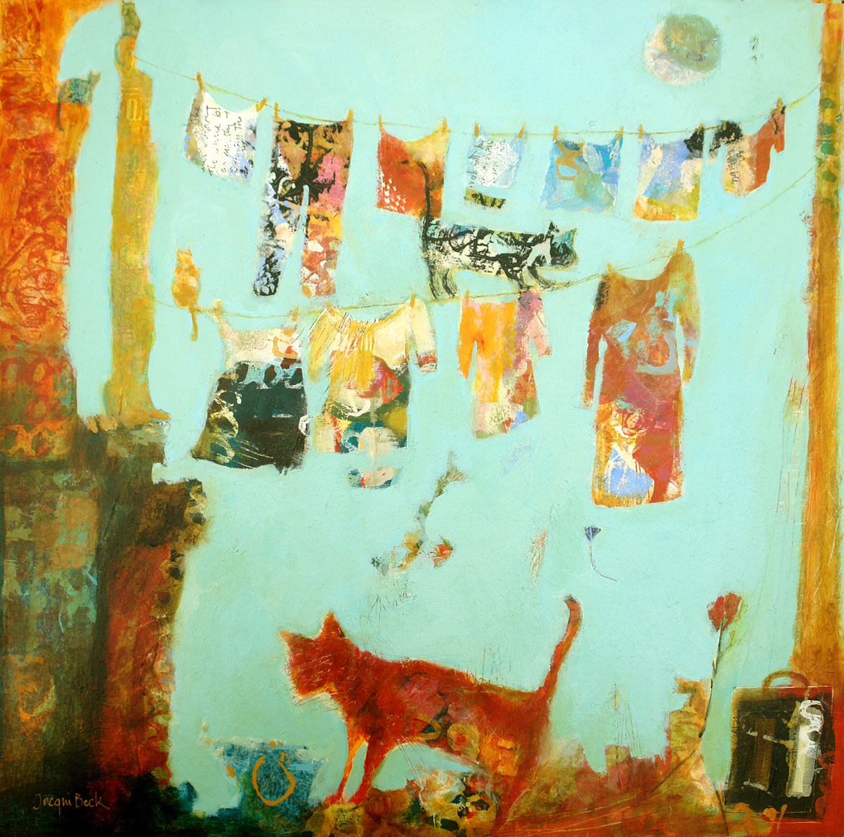 Jacqui Beck | Moonrise Over Los Gatos | Mixed Media | 24" x 24"