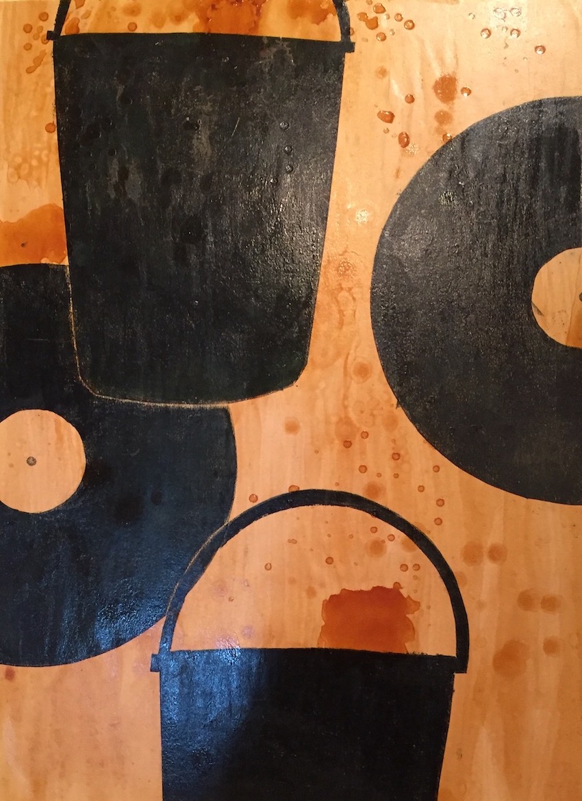 15. Tina Albro | Vinyl Cafe | Monotype | 16x22 | Min bid $55