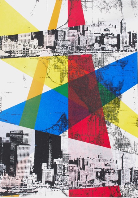 44. Abbie Birmingham | Now and Then | Screen print, monotype, collage | 19x25 | Min bid $100