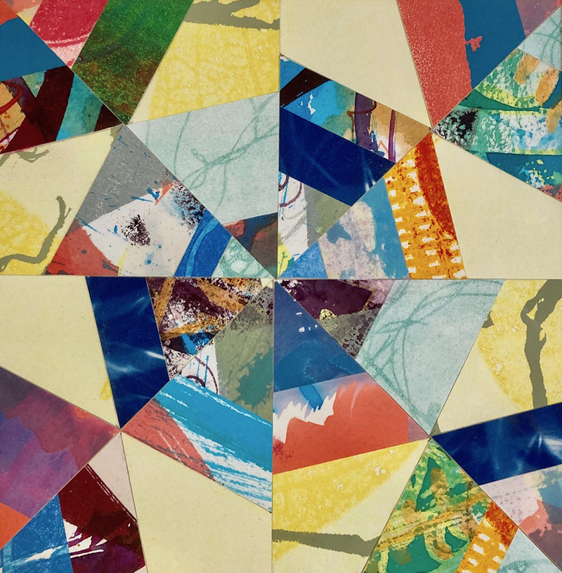 43. Abbie Birmingham | Paper Quilt | Collage with Original Prints | 14x14 | Min bid $125