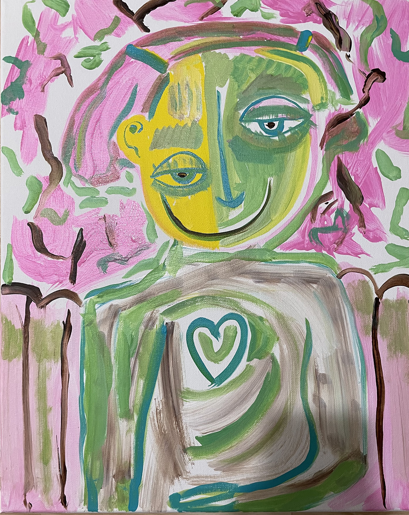 38. Saundra Fleming | Pickle | Acrylic on canvas | 12x16 | Min bid $75