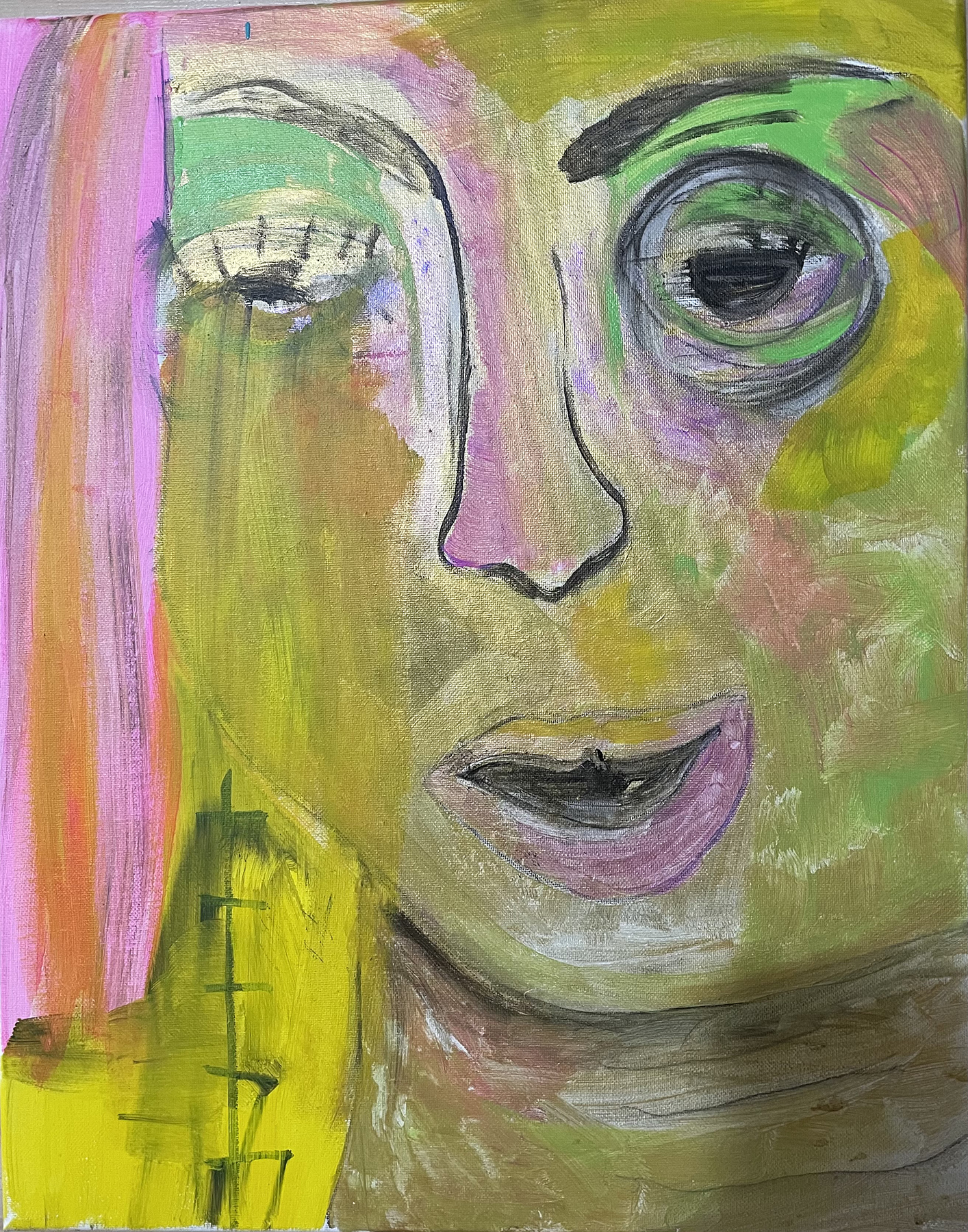 37. Saundra Fleming | Speechless | Acrylic on canvas | 16x20 | Min bid $65