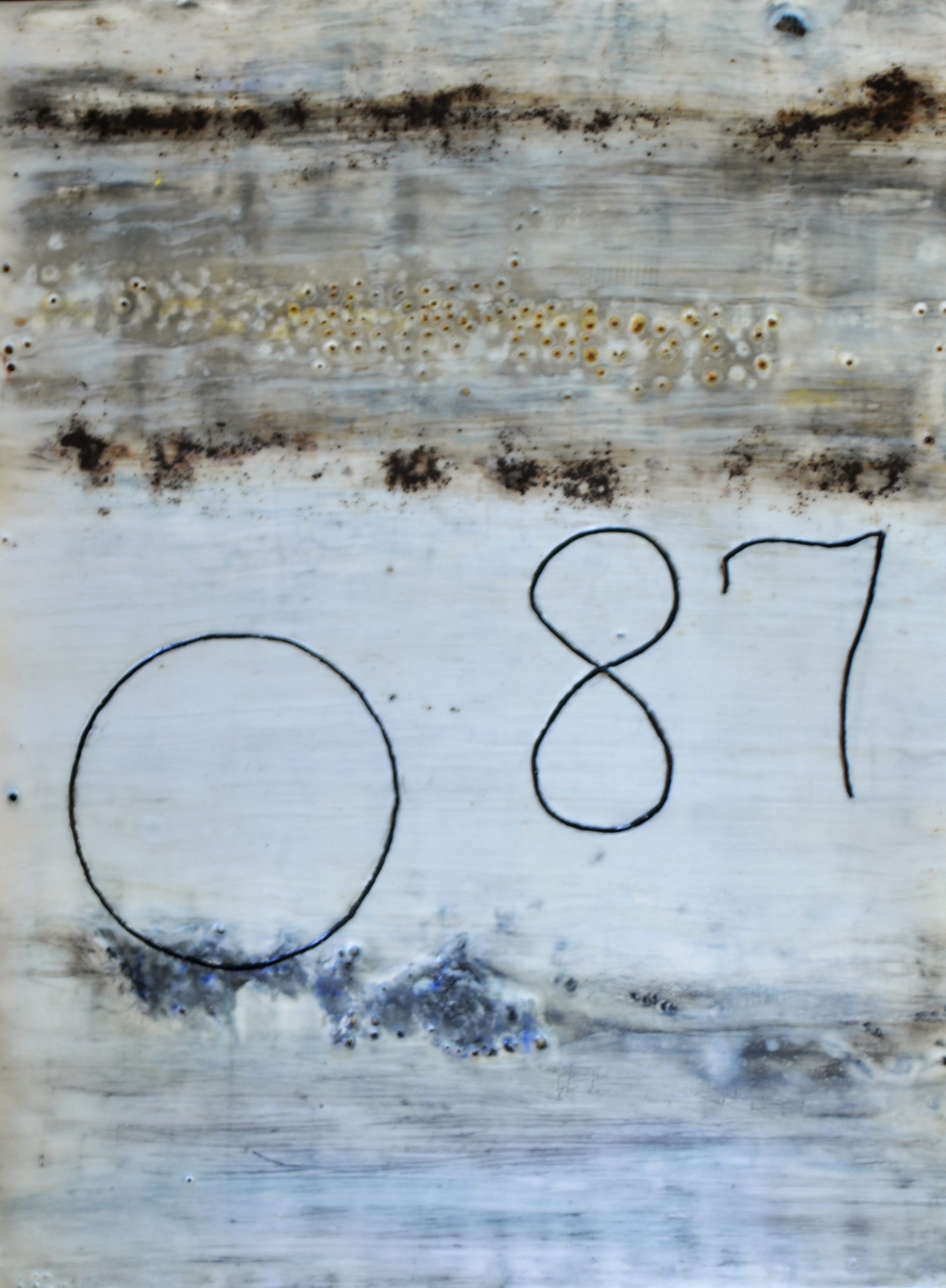 11. Eliaichi Kimaro | Taj Tile #87 | Encaustic & India ink | 10x8 | Min bid $125