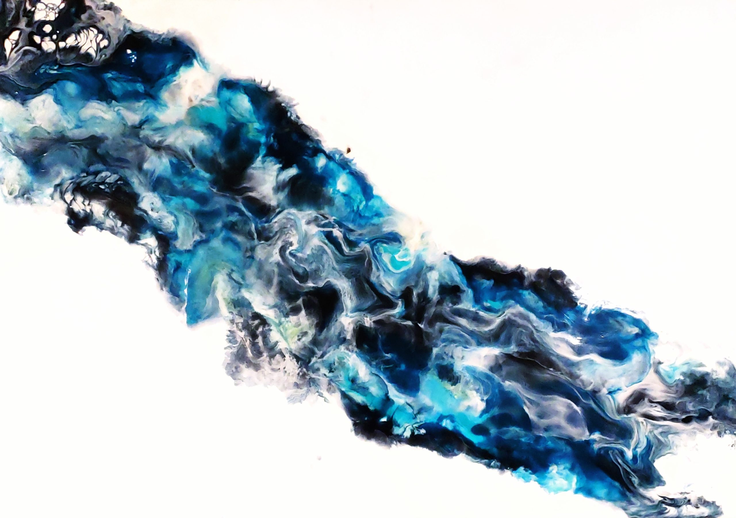 8. Eliaichi Kimaro | Whitewater | Encaustic & India ink | 20x30 | Min bid $395