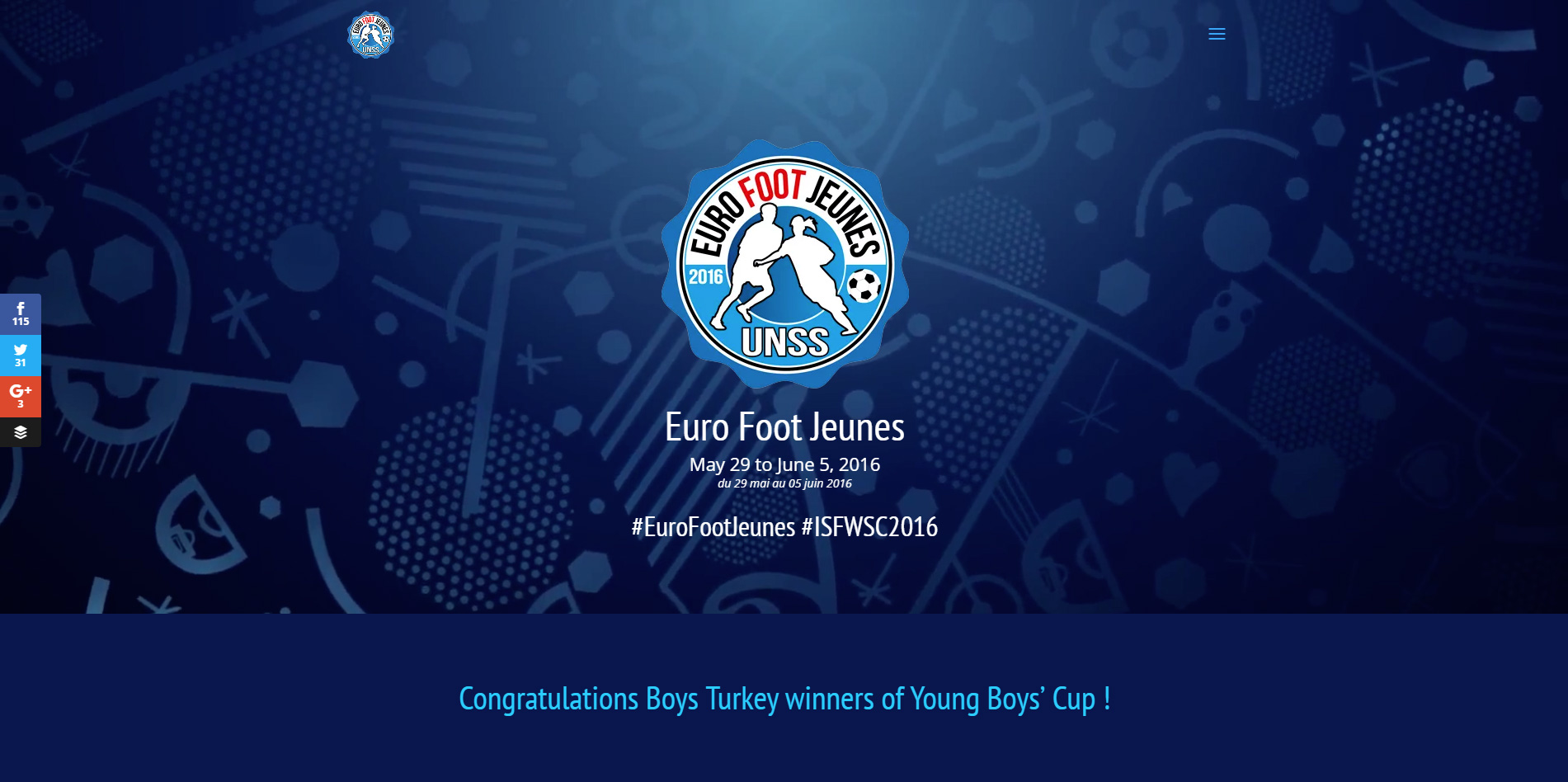 Site web de l&rsquo;Euro Foot Jeunes 2016