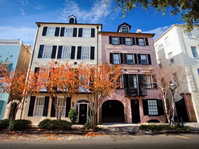 Rainbow Row - Autumn - Charleston SC