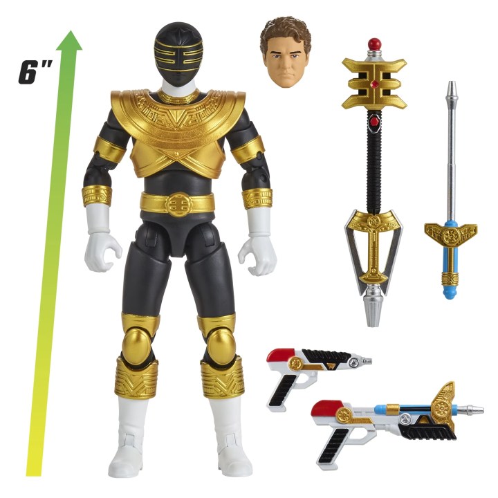 Playmates Power Rangers Zeo Gold Ranger figure shown with Jason civilian head and accessories