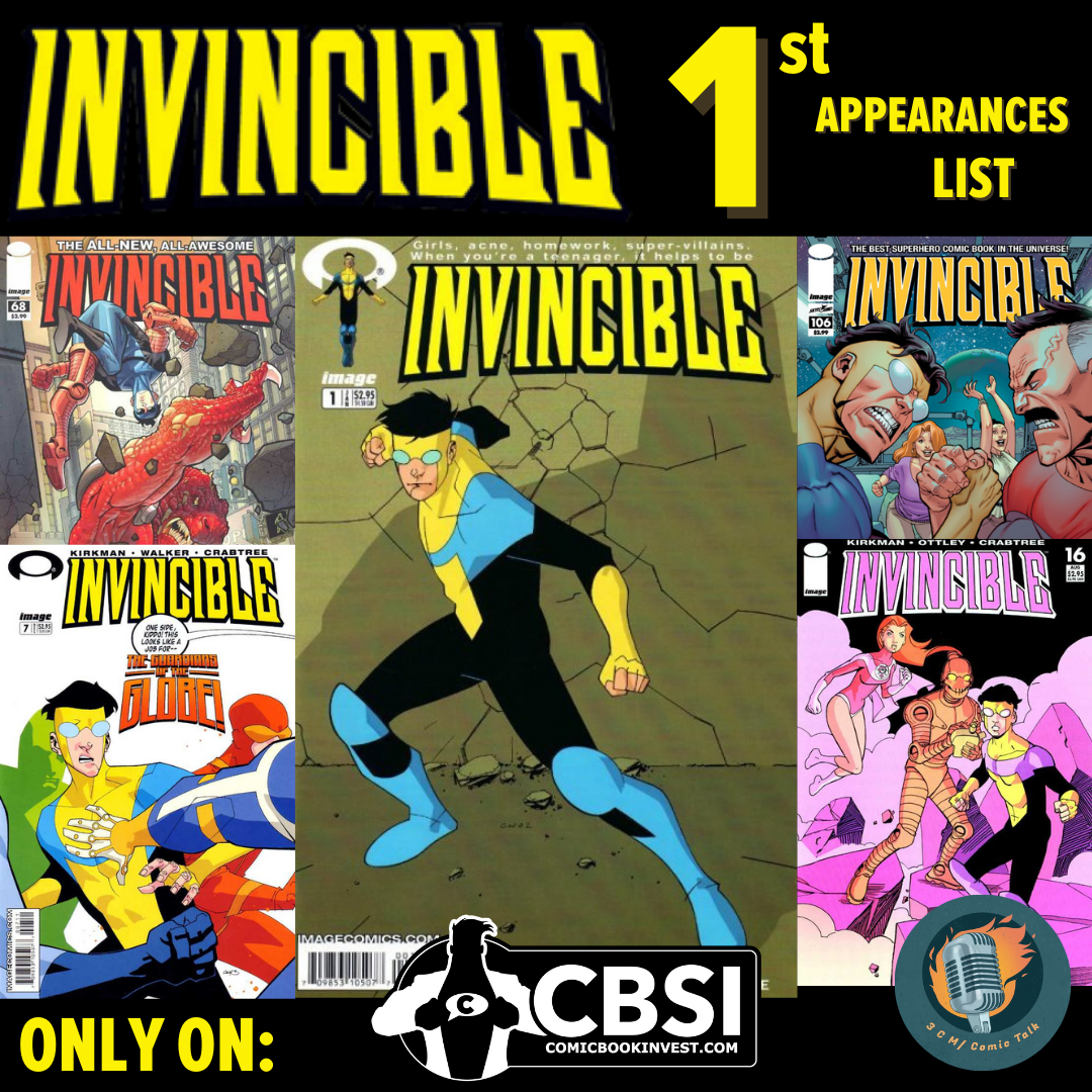 FIRST APPEARANCE LISTS Star Wars GI Joe Power Rangers Spawn Invincible ...