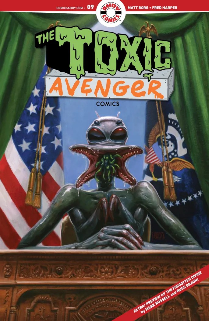 Ahoy's First Look At ‘The Toxic Avenger Comics' #9 By Matt Bors And Fred Harper