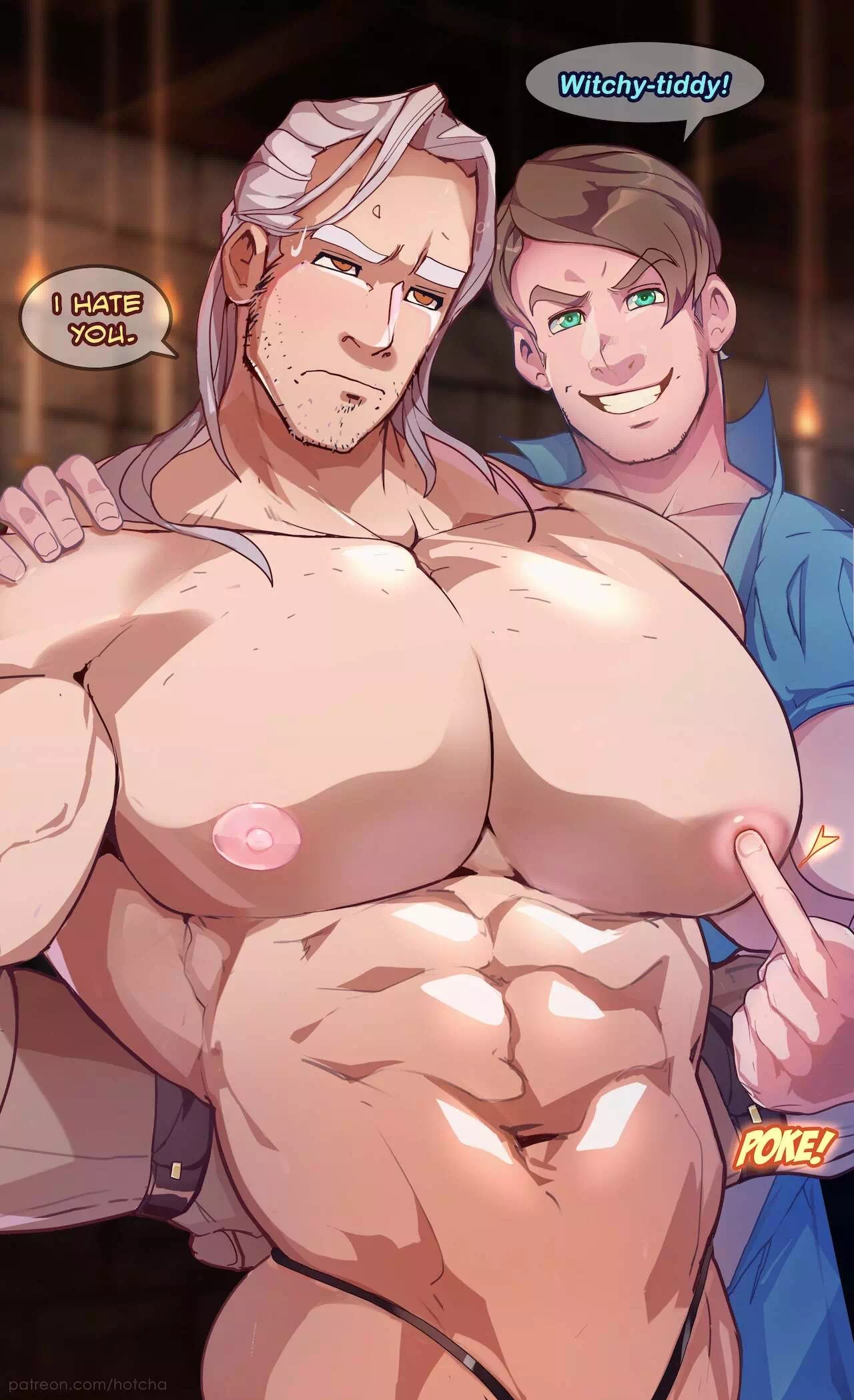 Yaoi porn comics The Witcher – Tits of Rivia + sketches