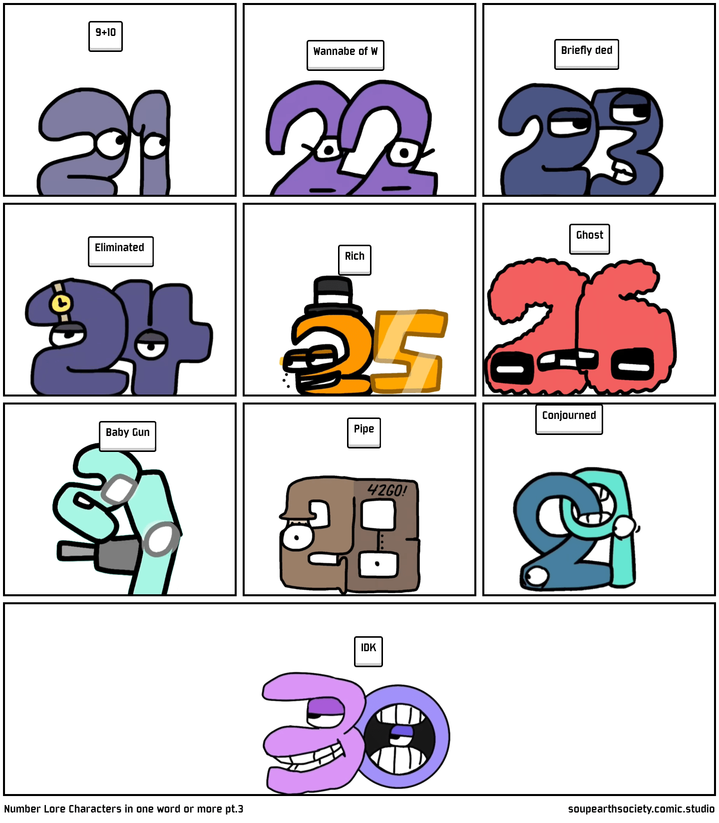 Number lore characters in one word or more pt.3