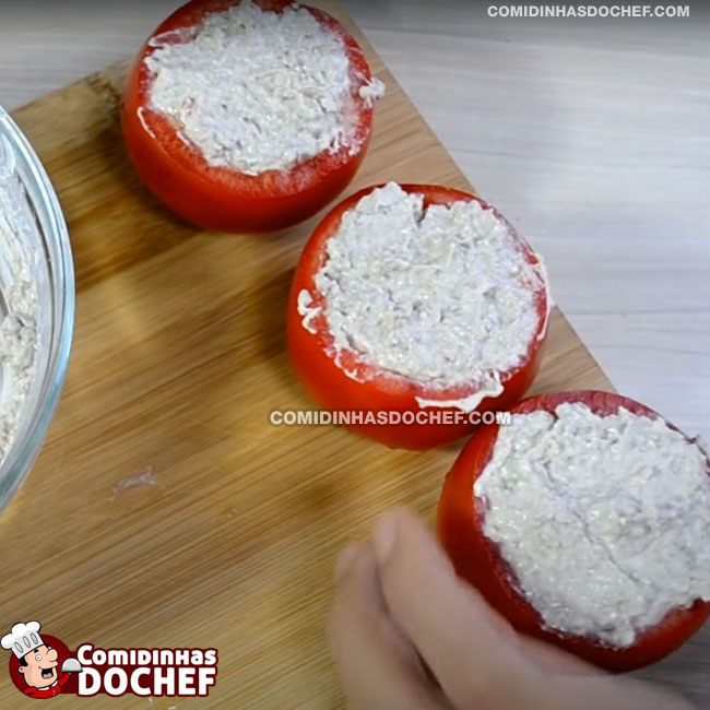 Tomate Recheado - Passo 5