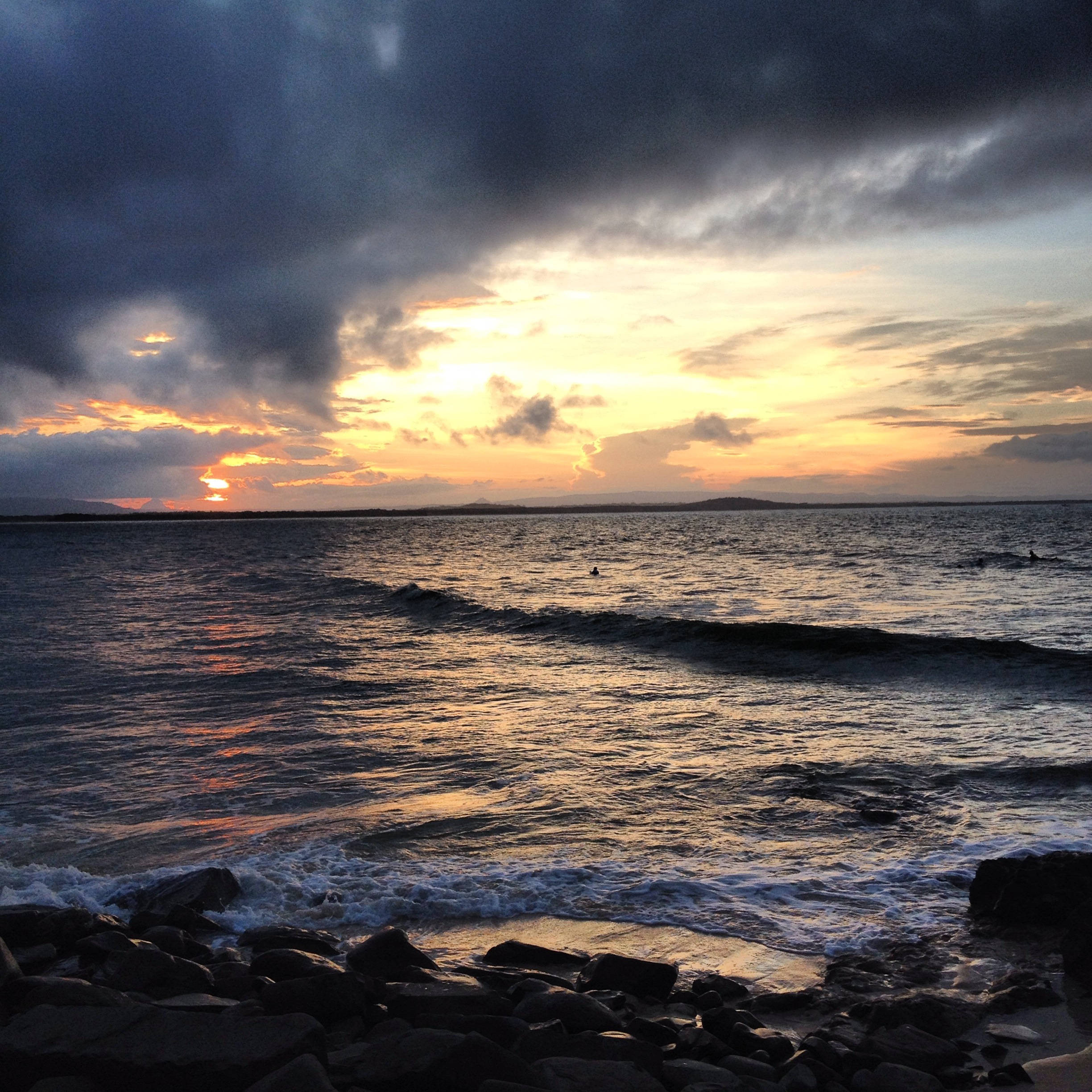 Sunsets looking back at Noosa
