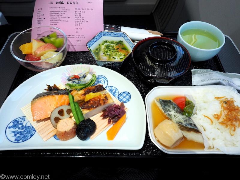 日本航空　JL91 羽田ー金浦　ビジネスクラス機内食