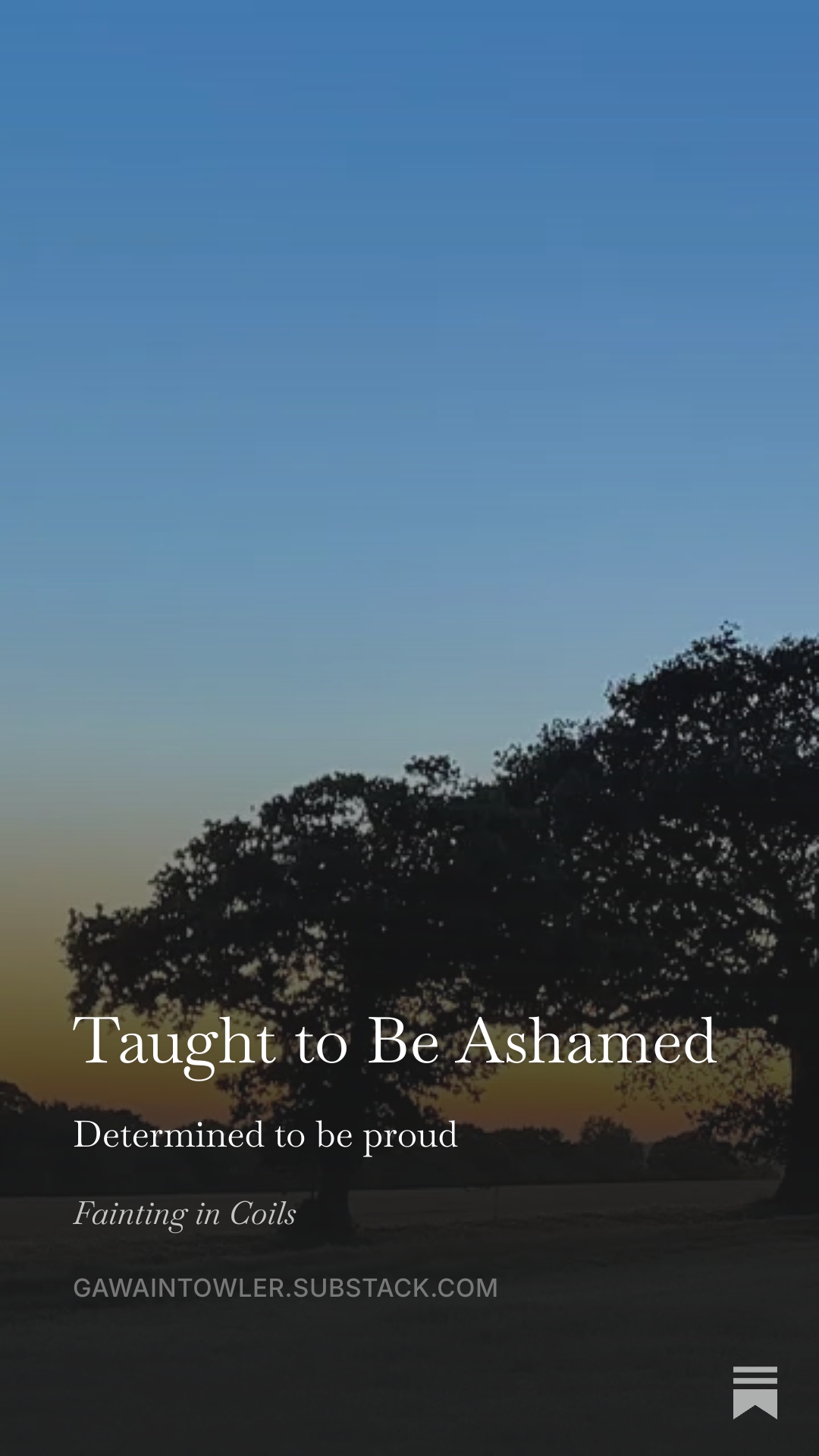 Taught to be ashamed
