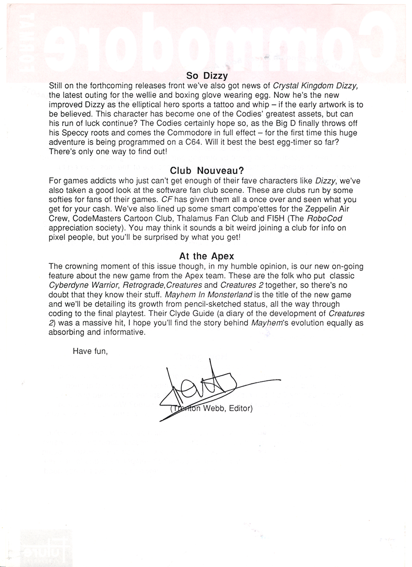 SUBS LETTER, CF26. Page 2.