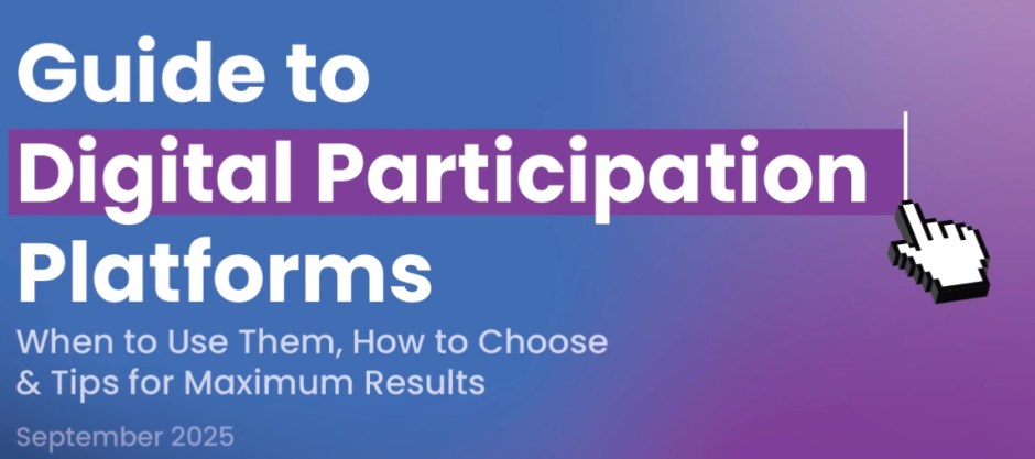 Text reads "Guide to Digital Participation Platforms".