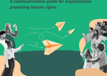 Guide front cover. Title reads 'How to Message on Human Rights: A Communications Guide for Organisations Promoting Human Rights'. Image is of two groups of people on the left and the right and the people on the left are sending paper aeroplanes to the group on the right.|Screenshot from page in guide titled 'How to Message on Human Rights A Communications Guide for Organisations Promoting Human Rights'.|Screenshot from page in guide titled 'How to Message on Human Rights A Communications Guide for Organisations Promoting Human Rights'.|Screenshot from page in guide titled 'How to Message on Human Rights A Communications Guide for Organisations Promoting Human Rights'.|Screenshot from page in guide titled 'How to Message on Human Rights A Communications Guide for Organisations Promoting Human Rights'.