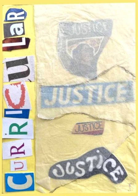 Cut down text reads Curriculum Justice with justice repeated