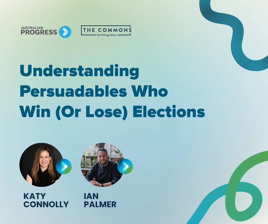 Title reads 'Understanding Persuadables Who Win (Or Lose) Elections'. Two portrait photos.