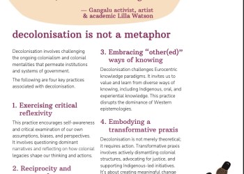 Screenshot of pdf factsheet titled 'Unpacking Colonial Assumptions'.Intertwin logo is top right and a platypus is bottom right. The text reads ' If you have come here to help me
