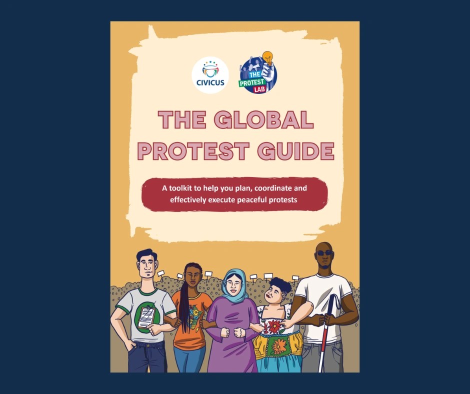 Guide front cover - Title reads 'The Global Protest Guide'.