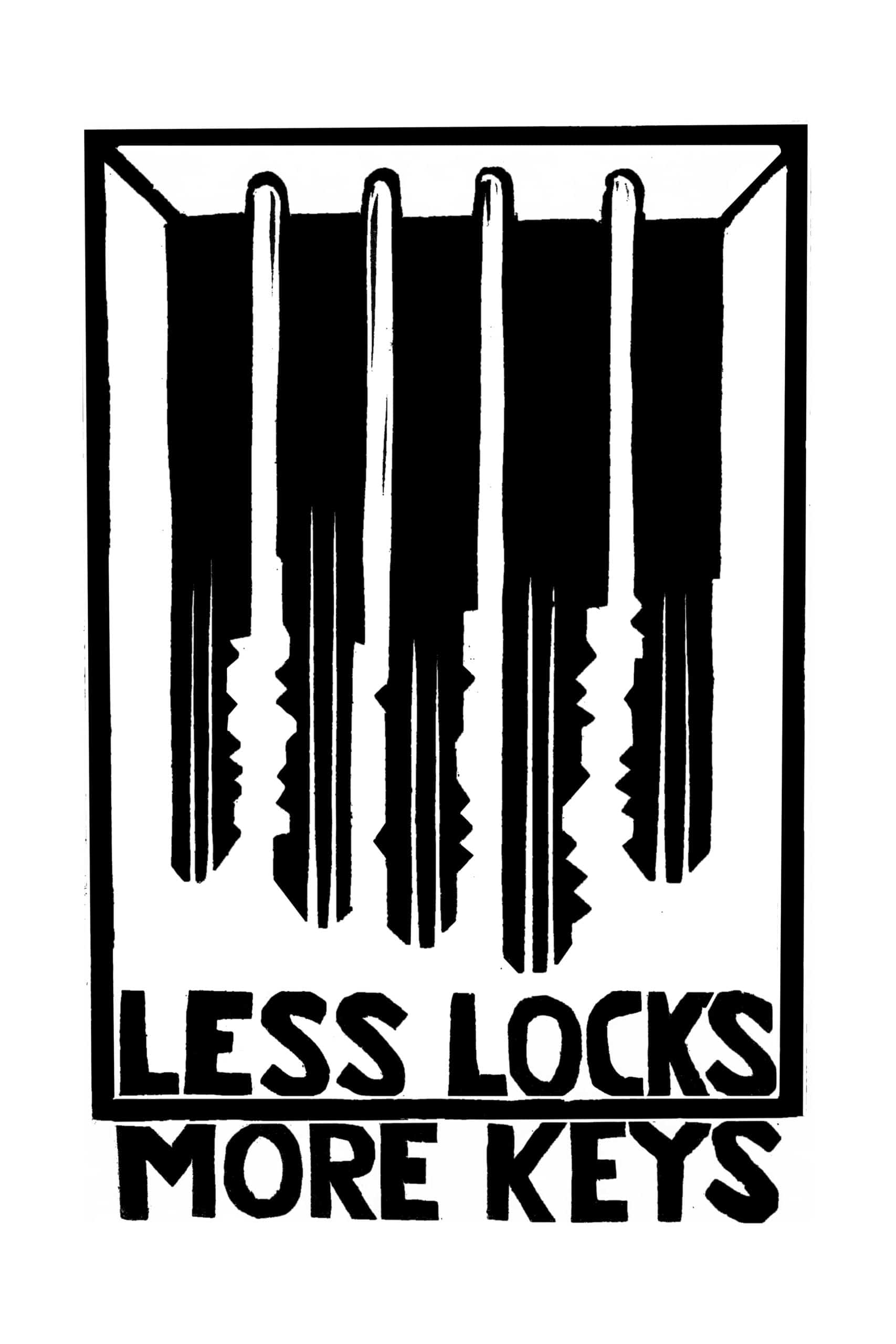 Illustration representing goal bars that become the shape of keys at the bottom. The title reads Less Locks More Keys