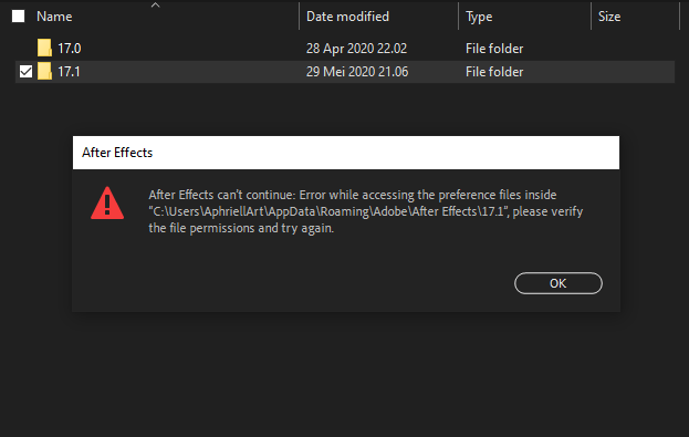 Unable To Launch After Effects On Windows, Error 