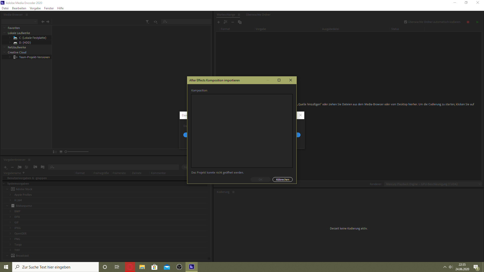 Cant Import After Effects File To Media Encoder - Adobe Community ...
