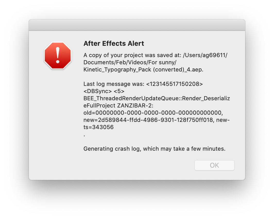 After Effects Crashes While Opening A Specific Pro... - Adobe Community ...
