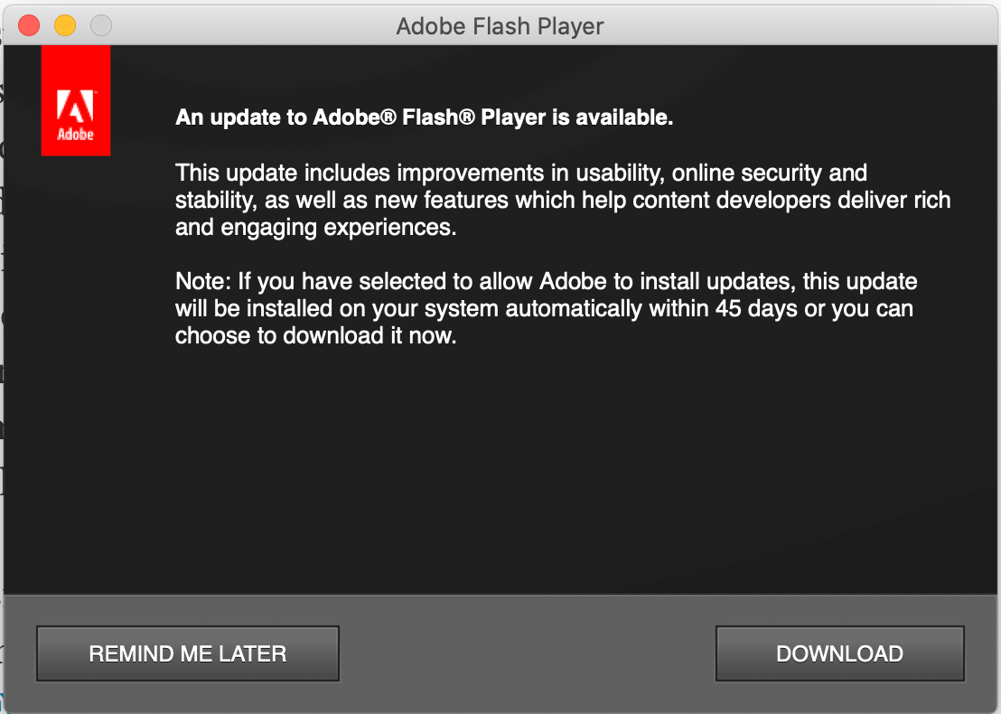 Solved: Update Adobe Flash Player Scam? - Adobe Community - 11296962