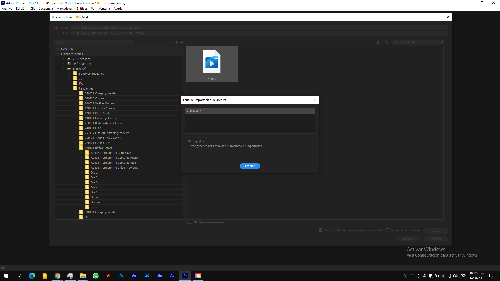 File Import Failed | Adobe Premiere - Adobe Community - 11970493